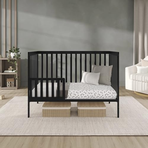 Dream On Me Synergy 5-in-1 Convertible Full-Size Baby Crib with Toddler, Day & Full Bed Conversion in Black, GreenGuard Gold & BSA, 3 Mattress Heights, Sustainable Pinewood by Dream On Me - Image 9