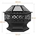 Imagen de Yaheetech Brasero Exterior Leña Brasero Jardin Hexagonal Estufas para Terrazas Chimenea Portátil Grande 61x61x62cm Negro