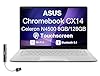 ASUS Chromebook CX14 14.0" FHD Touchscreen Display (Intel Celeron N4500, 8GB RAM, 128GB eMMC SSD, Wi-Fi 6, BT 5.4, HD Webcam, Dockztorm USB HUB, Chrome OS) - Ideal for Everyday Value Use (Renewed)
