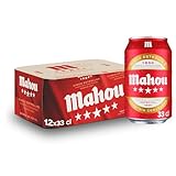 Mahou 5 Estrellas, Pack de 12 Latas x 33 cl, Cerveza Especial Dorada Lager Con Sabor 5 Estrellas, 5.5% Volumen de Alcohol