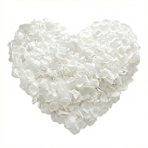 Pyrrhiax 1000Pieces Rose Petals Artificial Flower Petals Fake Rose Petals for Romantic Night Wedding Proposal Anniversary Flower Decorations (White)