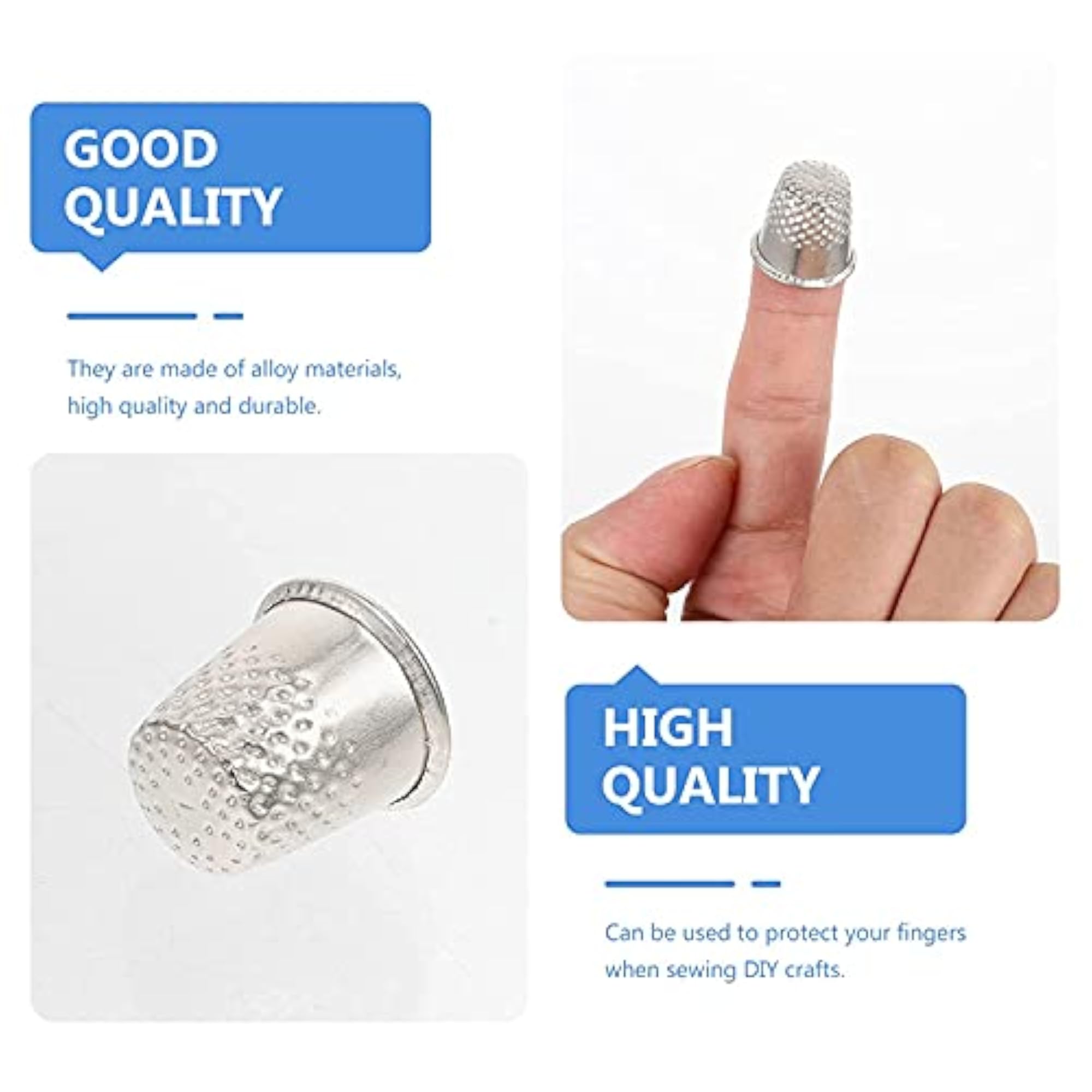 Metal Finger Thimble Sewing Grip Pack of 5