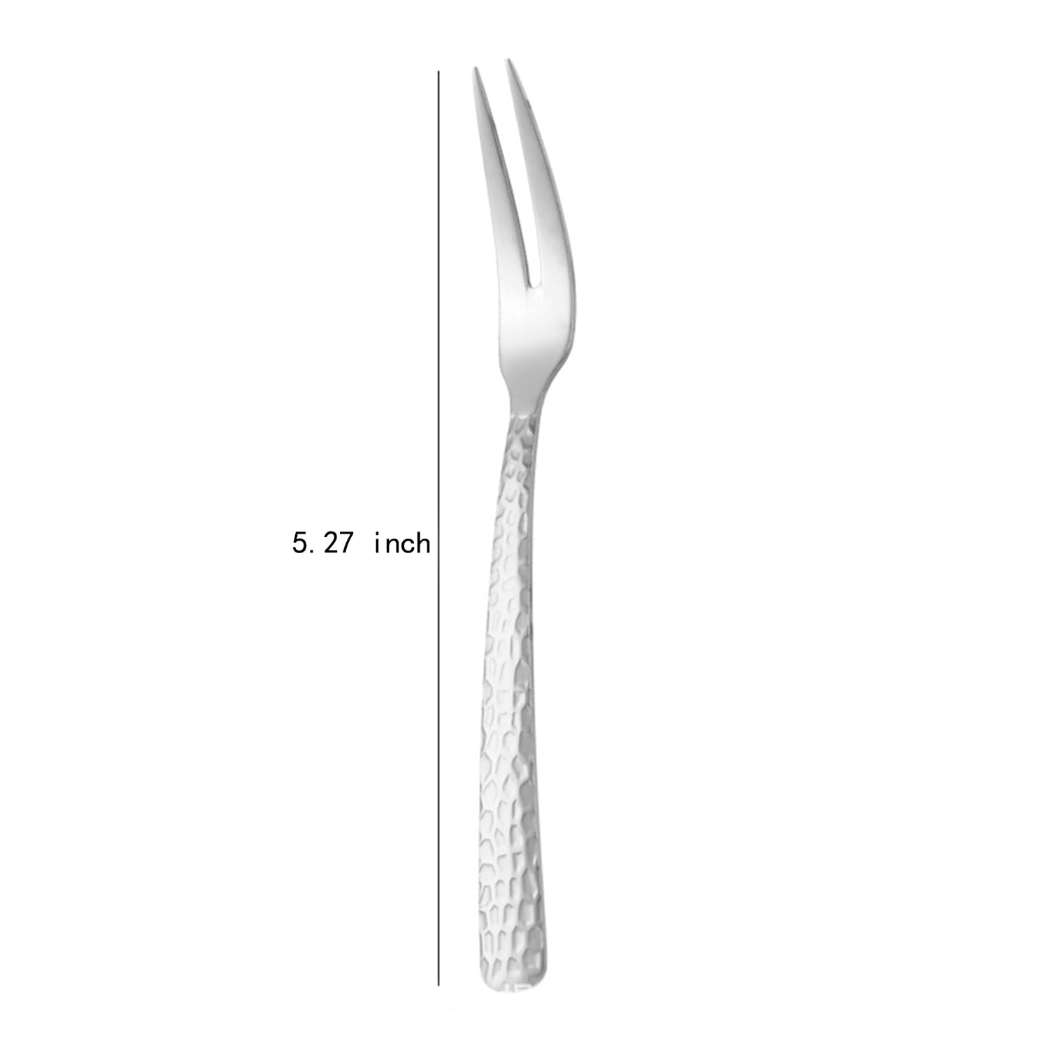 Tenedores de postre, tenedores de cóctel de acero inoxidable, tenedores pequeños para aperitivos para ensalada de frutas, 5.27 pulgadas, 4 piezas