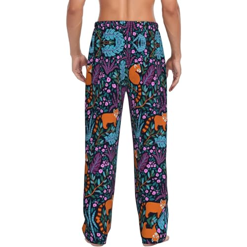 Pantalon de pyjama homme doux imprimé chat ample avec poches