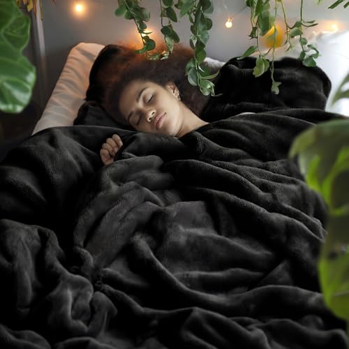 Image of Bedsure GentleSoft Fleece Blankets King Size Black - Bed Blanket Soft Lightweight Plush Cozy Fuzzy Luxury Microfiber, 108x90 inches