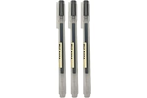 Muji 0.5mm Gel Ink Ballpoint Pen - 3 Pack of Japan Imported Fine-Point Black Pens