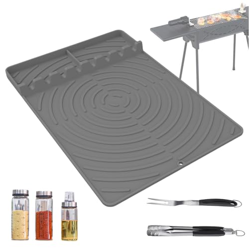 Alfombrilla de silicona para barbacoa resistente al calor y reutilizable para fácil limpieza 6