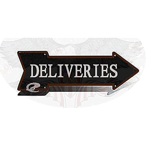 TSOSK Delivery Sign Black Right Arrow Vintage Package Deliveries Signs Drop Off Deliver Parcel Here Business Packages Plaque Metal tin Sign 5x17 inches-Arrow Plaque Metal tin Sign Cover