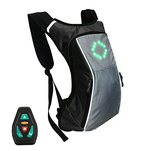 Réfléchissant Léger 18L Sac À Dos De Vélo avec Affichage De Sécurité LED, Sac À Dos De Cyclisme Étanche Gilet Réfléchissant De Sécurité USB, Éclairage Durable Pendant 48 Heures pour Le Vélo De Nuit Cover