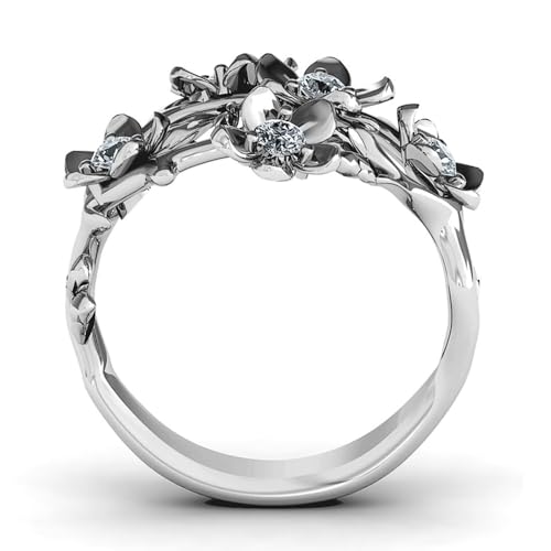 Graceful Flower Rings for Women Cubic Zirconia Finger Jewelry for Engagement4