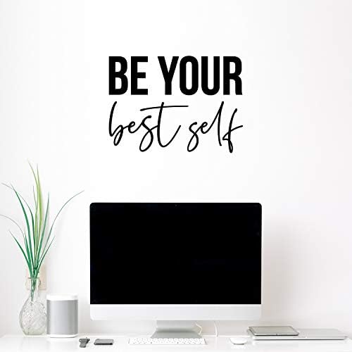 Vinyl Wall Art Decal - Be Your Best Self - 16" x 22" - Modern Motivational Positive Self Esteem Quote Sticker for Bedroom Closet Home Office Living Room Bathroom Decor (Black) image 5