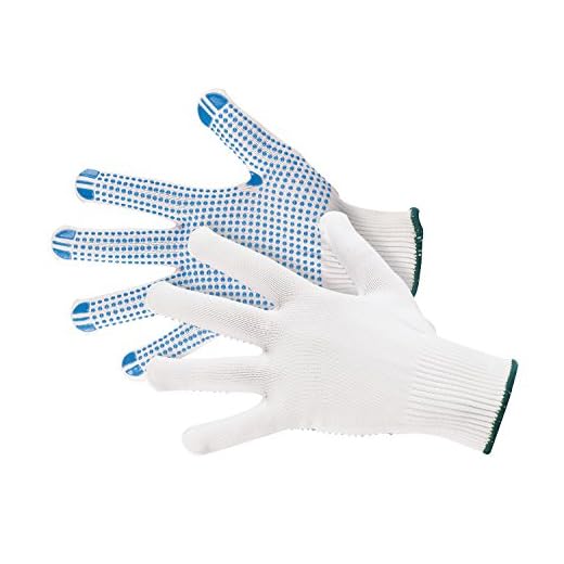 Jah Strickhandschuh mit Mini-Noppen (weiß) – griffig & nahtlos – für Kommissionierung, Versand & Lager