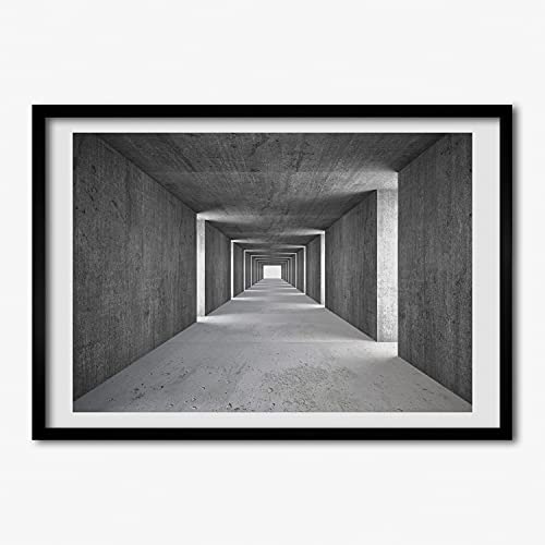 Cadre en bois moderne Tulup 70x50 cm avec peinture design de tunel de béton