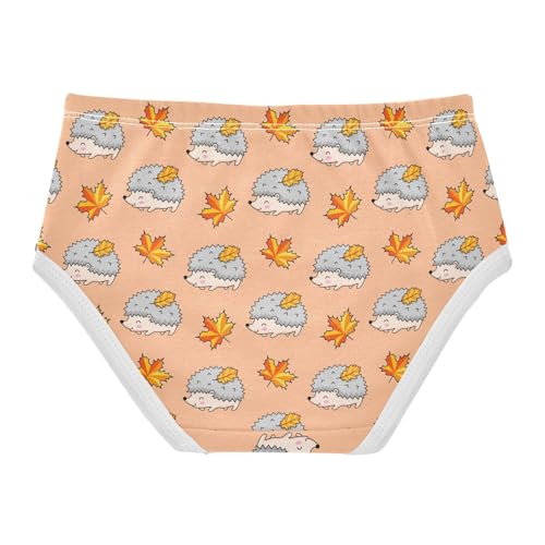 Girls' Underwear Hedgehogs Maple Leaves Cotton Stretch Comfort Toddler Panties2