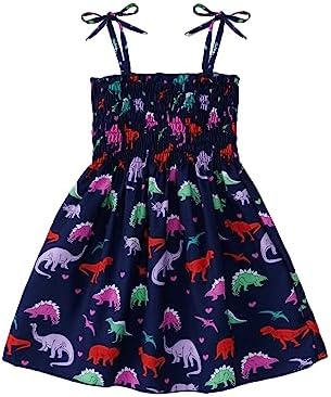 LYSMuch 1-7T Toddler Baby Girl Sleeveless Boho Dress Spaghetti Strap Outfit Casual Clothes