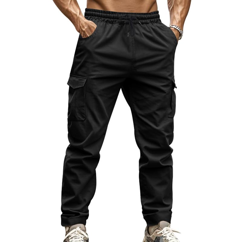 Men's Cargo Pants Military Tactical Athletic Sweatpants Pockets Drawstring Casual Baggy Joggers Outdoor Pants2