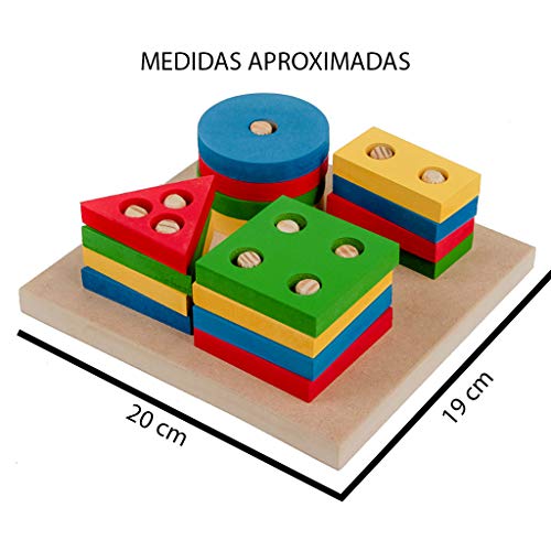 Prancha De Seleção Geométrica 16 Peças Em Madeira