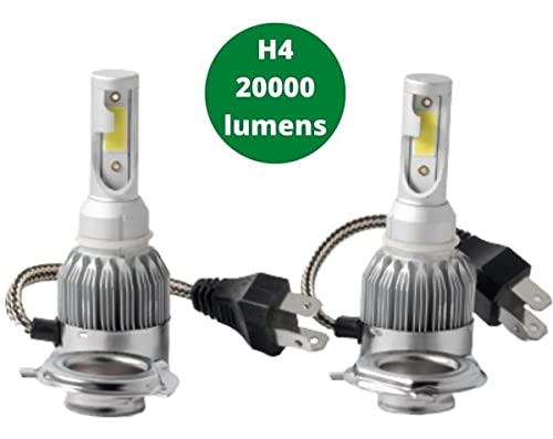 Ultra led Super Branca 6500k 20000 lumens Mini H4 kit completo com farol Alto e Baixo top importada