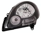 PROPOSTEONLINE Scheinwerfer für Renault Kangoo 2008 links H4 Halogen vorbereitet für elektrische Einstellung Parabola schwarz 7701071596
