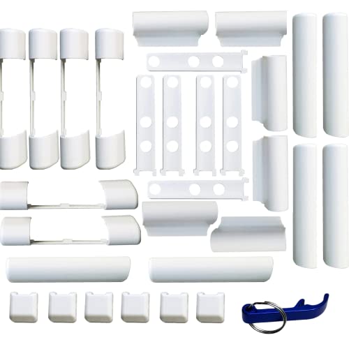 6 Stk. PVC-Fenster und PVC-Kunststofftür Abdeckkappen-Set FAVORIT KF3 EB, EL O, EL U, S, W KF, WEISS von Siegenia Cover
