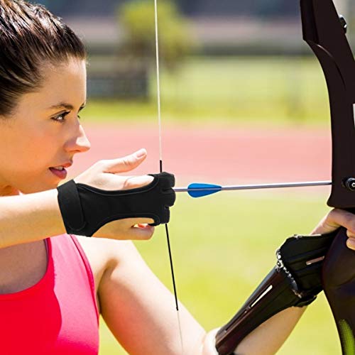 Coolrunner Archery Glove Three Finger Leather Archery Protective Gloves Archery Shooting Gloves For Kids, Archery Protective Gear Accessories (L) #TOP3