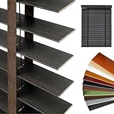 Persianas Venecianas de Madera de 50 Mm, Cortinas Venecianas de Privacidad Oscurecedoras Persianas Horizontales para Ventanas, Ancho 30-160cm Alto 50-210cm Cortinas para Hogar Baño(Black Walnut)