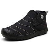 Dacomfy Mens Winter Boots Fur Lined Snow Boots Water-resistant Outdoor Slip on Sneakers Anti-Slip Warm Winter Shoes