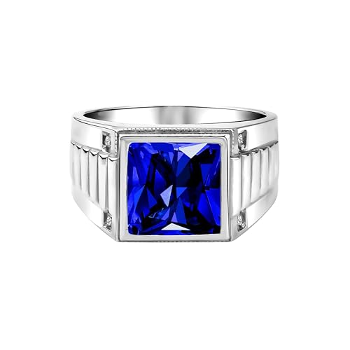Bague saphir bleu homme argent sterling pour remplacer les bijoux ternes