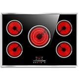 Pladeca 30 Inch Electric Cooktop, 5 Burner Electric Stove Top 6900W, 30'...