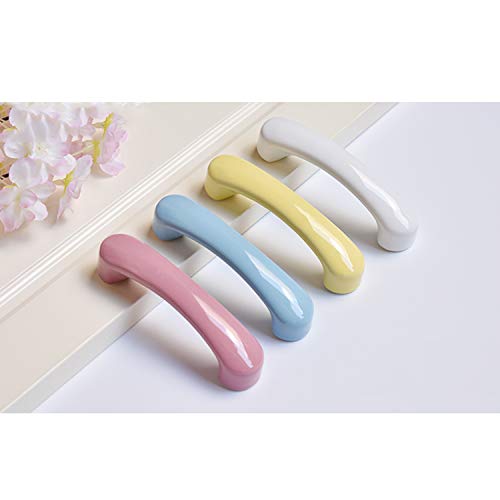 Txinmin White Ceramics Cabinet Pulls 3" (76Mm) Hole Centers Cabinet Drawer Handles Pulls Set Of 4 Bow Shaped, Small #TOP3