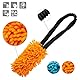 Dingo Hundespielzeug Mop 19 x 7 cm mit Bungee Griff 41 cm Agility Apporte Motivation Spiel mit Hund Training Orange 15673