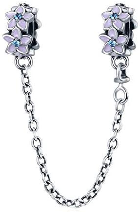 安全チェーンチャーム 925スターリングシルバー ストッパー ハート エンジェルロック クリップ ビーズ レディース DIY ジュエ