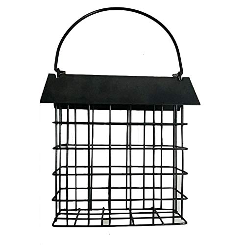 iFlymisi Square Bird Feeder Bird Food Dispenser, Outdoor Hanging Bird Feeder, Square Bread Block Bird Feeder, Garden Bird Food Device Suet Feeder, House Bird Feeder with Roof for Outdoor Indoor