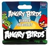 Angry Birds Plush - Novelty Rubber Bracelet - BLACK with WHITE Writing