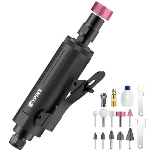 EYPINS Amoladora Recta Neumática, Amoladora Angular Neumática de 1/4 Pulgadas, 25000 RPM, Lijadora Recta Resistente Para Moler Contorno, Corte, Pulido, Reparación de Soldadura, Desbarbado