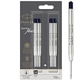 Parker Recambios de tinta para bolígrafos | punta mediana | tinta negra | paquete de 10