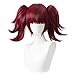 Short Curly Red Pigtails Wig with Bangs for Women Girls Cosplay Wig for Halloween + Free Cap