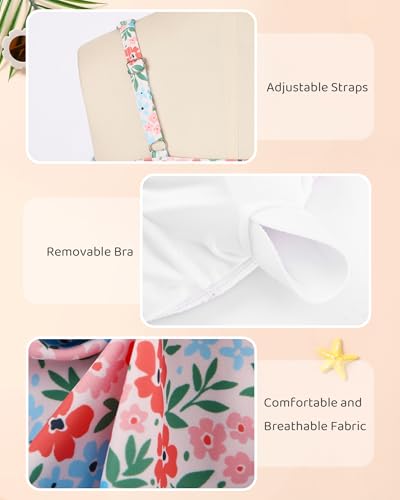 Image of Girls Two Piece Tankini Swimsuit with Skirt Summer Bathing Suit with Chest Pad Swimwear 7-16 Years