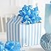 HUIHUANG Baby Blue Bows for Gift Wrapping, Blue Curly Ribbon Bows Self Adhesive Burst Gift Bows for Presents, Wine Bottle, Treat Bags, Wrap Accessories, Baby Shower, Wedding Party Favor - 6 Counts