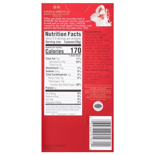 Image of Lindt LINDOR Milk Chocolate Truffle Bar, Milk Chocolate Candy with Smooth, Melting Truffle Center, 3.5 oz. Bar (12 Pack)