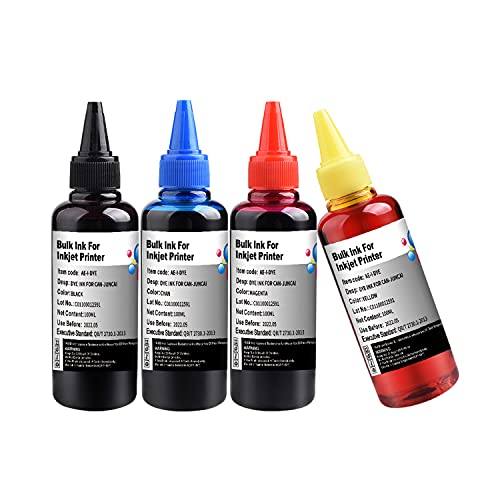 Juncai Ink Refill Kit 4X100Ml For Canon 250 251 270 271 225 226 1200 2200 Pg245 Cl246 Pg240 Cl241 Refillable Ink Cartridge Cis Ciss System With 4 Syringes ( Bk, C, M, Y) #TOP1