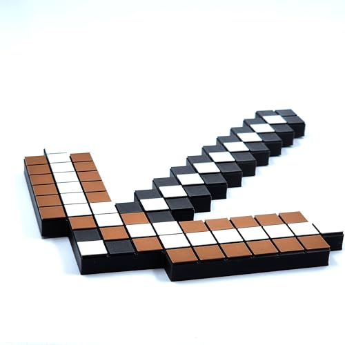 Image of 3D Printed Pixelated Pickaxe Toy | Block-Style Roleplay Prop | PLA Plastic | Safe & Durable Cosplay Accessory for Kids & Game Fans