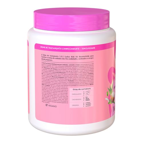 Salon Line, Creme para Pentear, SOS Cachos Kids, Hidratação 5 em 1, Vegano - Para Cabelos Ondulados,