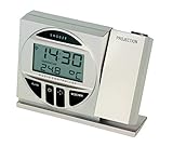 Projektion der Uhrzeit TFA Dostmann Funk Projektionswecker, 98.1009, mit Temperatur, Projektion an Wand/Decker, Datum, Wochentag, Innentemperatur, silber