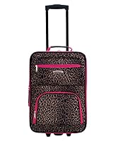 Rockland Fashion Softside 4 Piece Luggage Set, Expandable, (14" Tote/19"/24"/28"), Pink Leopard — image 2