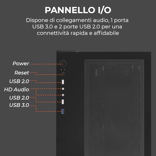 Gabinete Preto Mini Torre para PC Gaming Noua Vision ZK100 Micro ATX con Panel Frontal y Lateral de Vidrio Templado, Ventiladores ARGB y USB 3.0 miniatura 4