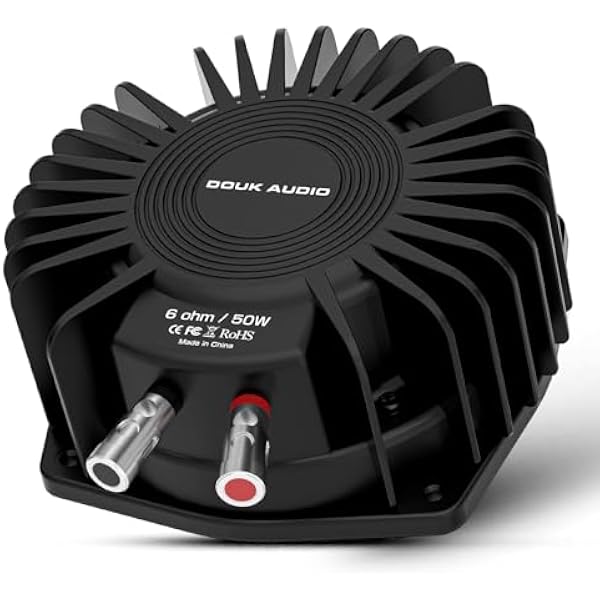 Douk Audio BS-1 Bass Shaker: Buttkicker o dużej mocy 50 W - przetwornik dotykowy - niski poziom subwoofera do kina domowego, samochodowego sprzętu audio i fotela gamingowego, zanurzenie wibracyjne (1