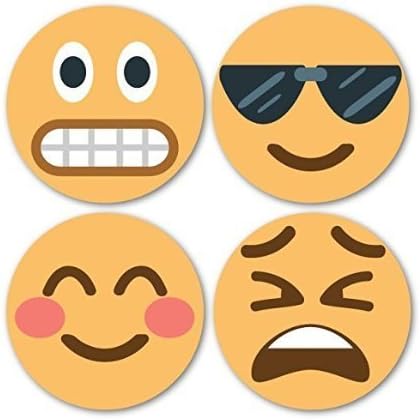 Coastero Absorbent Stone Coasters - Emojis II - Set of 4