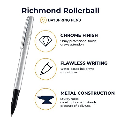 Dayspring Pens Richmond Rollerball In Chrome | Personalized/Engraved Luxury Gift Pen. Unique Gift With Engraved Name Or Gift Message #TOP2