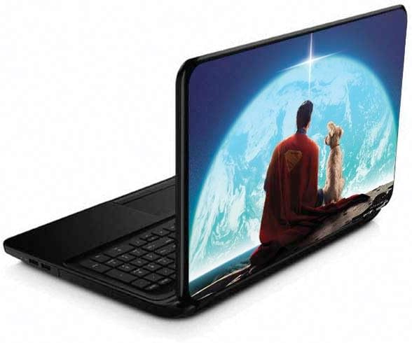 Skinit Decal Laptop Skin Compatible with 15.6 in 15-d038dx - Officially Licensed DC Comics Superman Grey Eye Collage Design